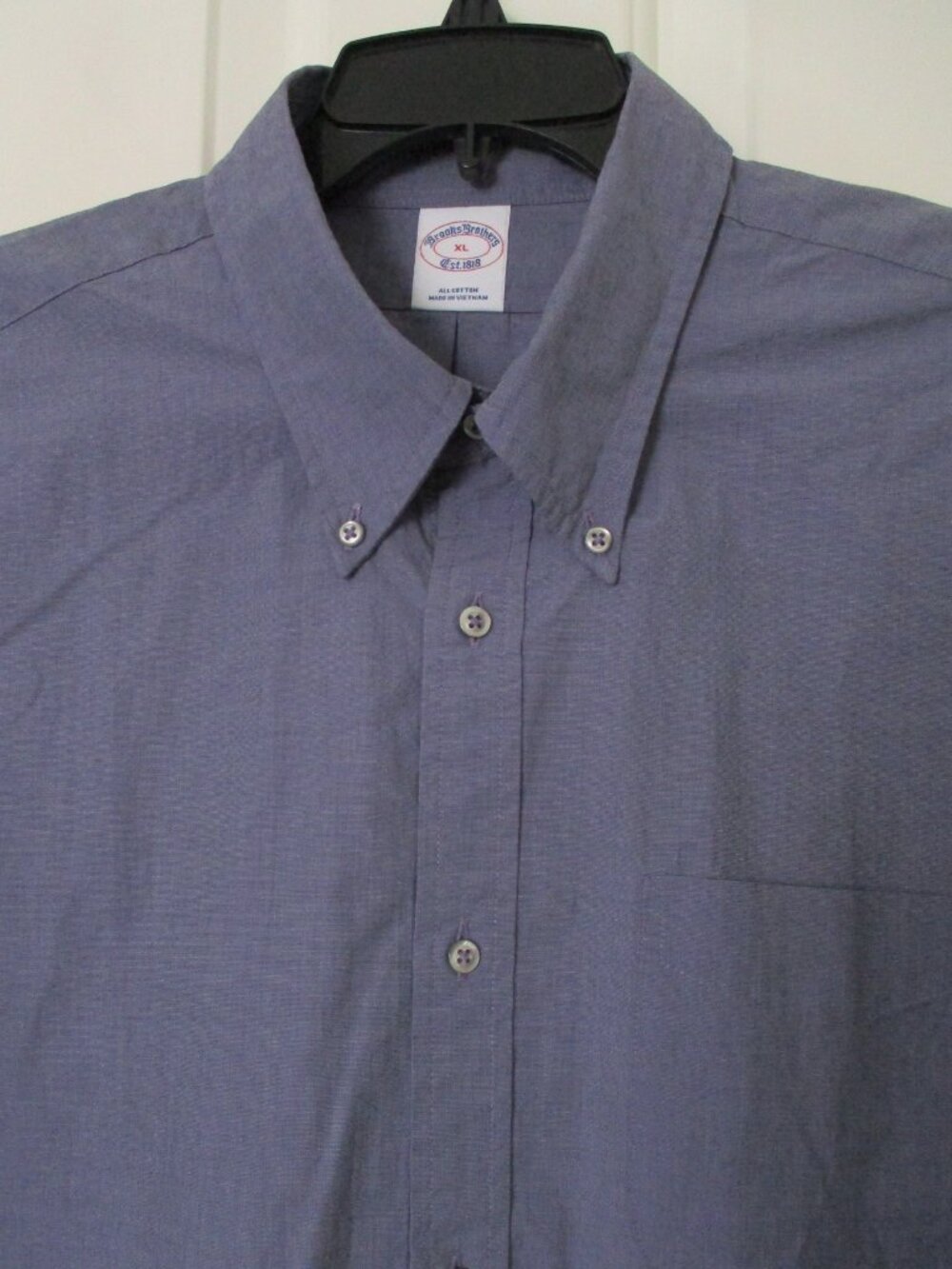 Brooks Brothers Mens L/S Blue Cotton Button-down Dress Shirt -Size 17.5/35 or XL